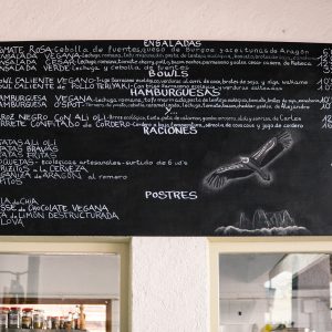 menu of the o'spot restaurar at camping armalygal